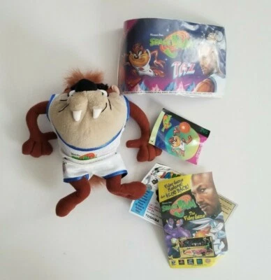 Juguete de peluche de colección Tasmanian Devil Taz 1996 McDonalds Space Jam Warner Bros Foto 1 de 3