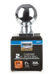 Reese Towpower 7008533 2in Chrome Interlock Hitch Ball,2-3/8in Shank 3,500lb Cap - Picture 1 of 2
