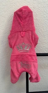 *NEW* JUICY COUTURE~ BLING PINK DOG/PET TERRY CLOTH TRACKSUIT HOODIE~ SIZE XS/S~ - Picture 1 of 9
