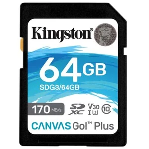 Kingston Canvas Go! Plus SDXC 170R C10 UHS-I U3 V30 64GB SDG3/64GB - Picture 1 of 6