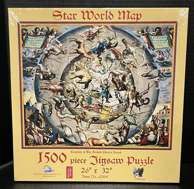 Suns Out 1500 Piece Jigsaw Puzzle 26”x32” Star World Map #62304 - Image 1 of 3