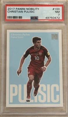 2017 Panini Nobility #100 Christian Pulisic Rookie RC USMNT PSA 7 - Imagem 1 de 2