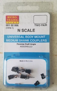 N MICRO TRAINS 001 02 006 1016-1 Universal Body Mount Med Shank Couplers - Picture 1 of 1