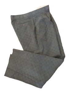 Vtg 1990's Green Pants Mens 4X NWT Diamond Dressy Pleats Unhemmed J. Vital - Picture 1 of 15