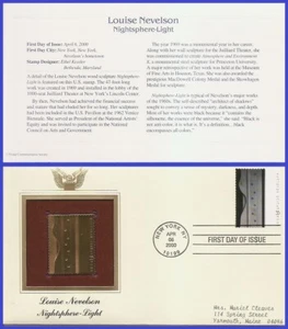 USA2 #3382 ADDR GOLDEN REPLICA FDC Louise Nevelson Nightsphere-Light - Picture 1 of 1