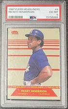 1987 Fleer HOF Rickey Henderson Headliners #4 of 6 - PSA 6