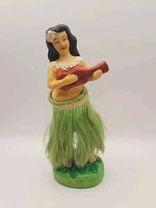 VINTAGE Aloha Hawaii Bobble HULA GIRL Ceramic Dancer Ukulele Accoutrements 98’ - Picture 1 of 10