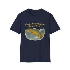 Smoky Mountain Fliegenfischen Unisex T-Shirt, Smoky Mountain Forelle Outdoor Bekleidung - Bild 1 von 47