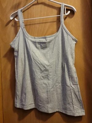 Camiseta sin mangas gris con sujetador de estante incorporado, camiseta interior mejor ajustada, 3X Foto 1 de 4