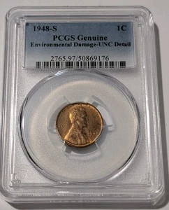 1948-S San Francisco Lincoln Wheat Cent Penny PCGS Uncirculated Details - Picture 1 of 3