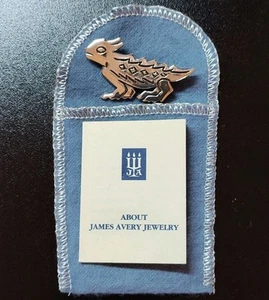 Broche prendedor vintage 1991 James Avery sapo con cuernos plata de ley retirado - Imagen 1 de 12