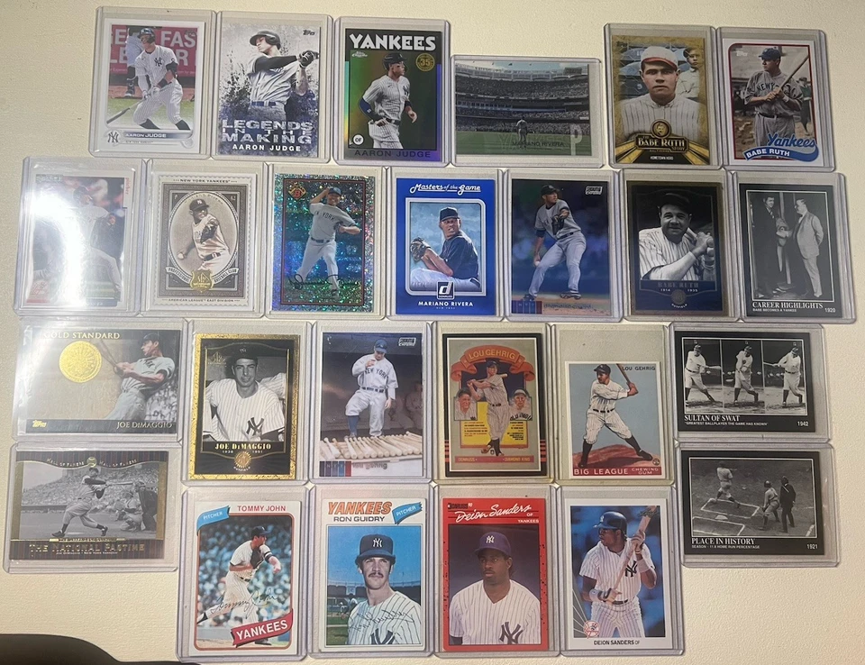 25-Card New York Yankees Lot Aaron Judge Lou Gehrig Babe Ruth Inserts Vintage ++ - Image 1 of 4