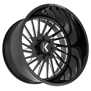 28x14 KG1 Forged KF038 Javelin Black Milled LEFT DIRECTIONAL Wheel Blank (-76mm) - Picture 1 of 5