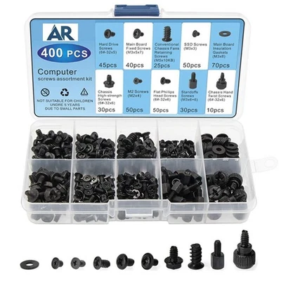 400Pcs Computer Screws Standoffs Kit SSD Screw for Universal Motherboard PC - Image 1 of 4