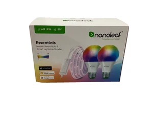 NANOLEAF ESSENTIALS MATTER SMART BULBS BLUETOOTH & SMART LIGHT STRIP BUNDLE - Picture 1 of 5
