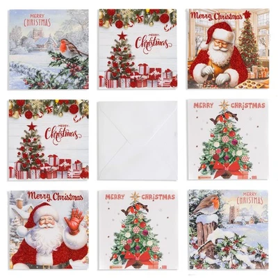 EVELAY LTD Christmas Cards Bumper Pack of 36 Mixed Cute Traditional Festive 6 Mixed Designs