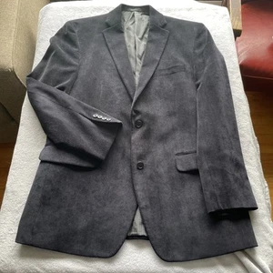 Calvin Klein men's 2 btn black corduroy sport coat jacket blazer 40L - Picture 1 of 7
