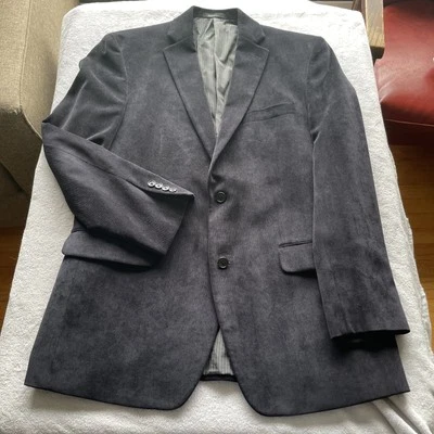 Calvin Klein 2 Botones Negro Pana Abrigo Deportivo Chaqueta Blazer 40L Foto 1 de 4