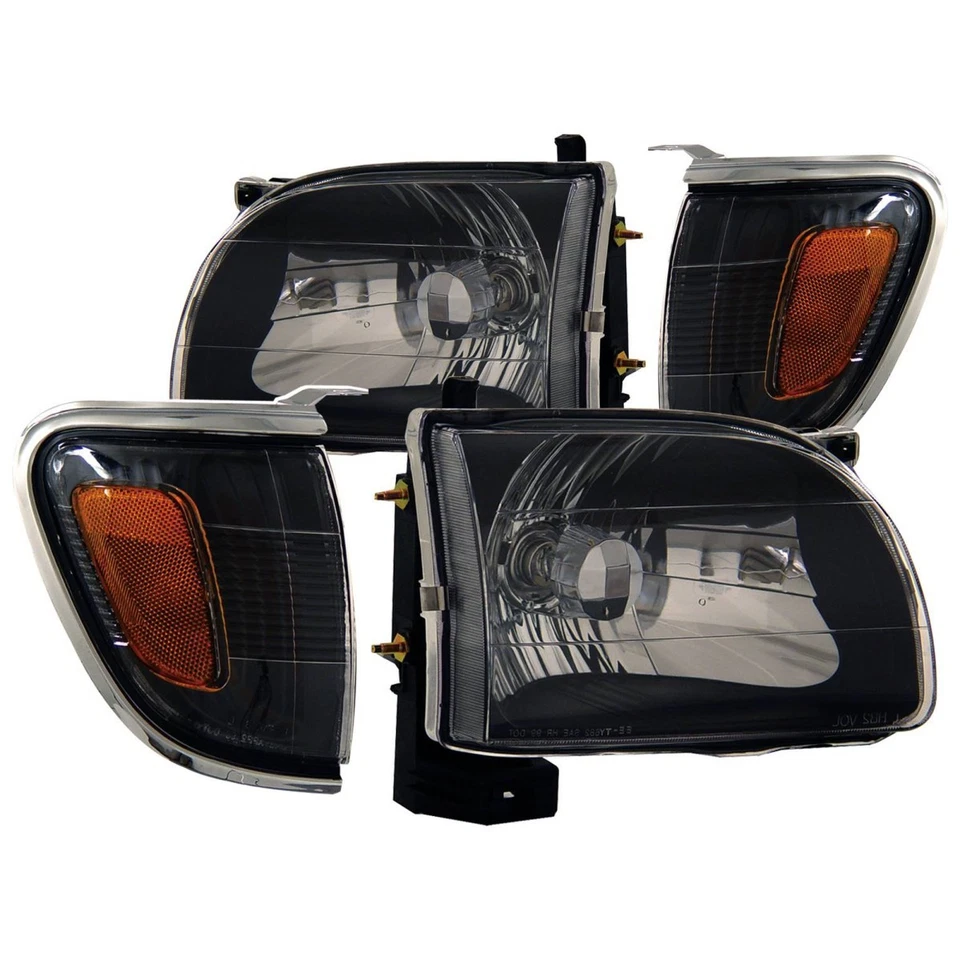 Faro delantero izquierdo y derecho anzo 121190 para Toyota Tacoma 2001-2004 carcasa negra Foto 1 de 1