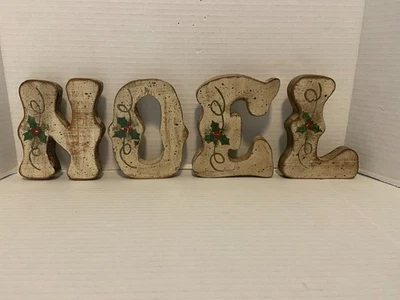 Christmas Hand Painted Individual Rustic Wooden Letters - Noel Signed - Image 1 of 3