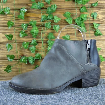 BC Footwear Mujer Talla 7 Gris Sintético Botines Tacón Bajo Cremallera Lateral Informal Foto 1 de 4