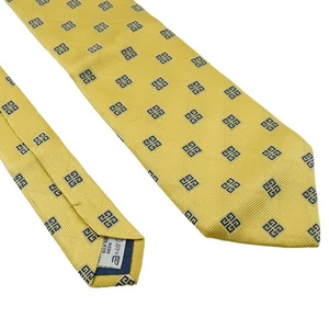 Vestido GIVENCHY XL Amarillo Geométrico Monograma Seda Corbata París Para Hombre - Imagen 1 de 7