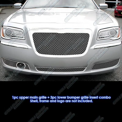 Custom Fits 2011-2012 Chrysler 300/300C With Adaptive Cruise Mesh Grill Combo - Image 1 of 3