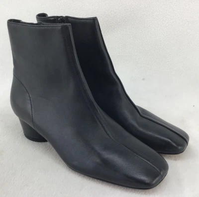 Botín de cuero Vince Ravenna punta cuadrada y tacón ovalado (Y117) Foto 1 de 4