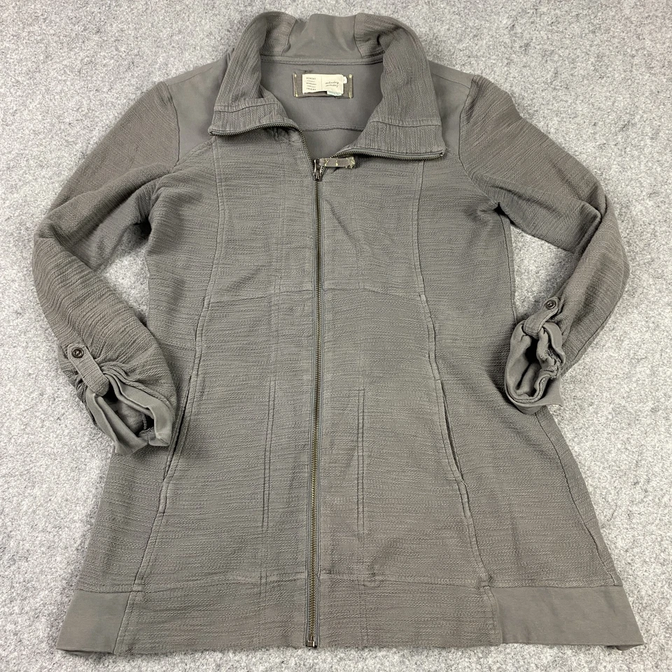 Saturday Sunday Jacket Womens Medium Textured Full Zip Tie Waist Pocket Casual - Image 1 of 4