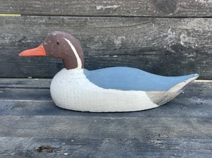 Vintage Top Flight Pin Tail Solid Wood Hand Carved Painted Glass Eyes Duck Decoy - Picture 1 of 8