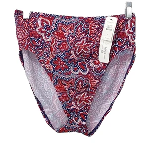 Pantalones de bikini de natación Talbots talla 14 MiracleSuit rojo blanco azul cachemira nuevos con etiquetas - Imagen 1 de 9