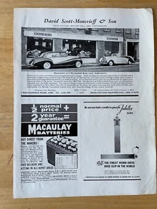 DAVID SCOTT MONCRIEFF LEEK SHOWROOM ROLLS BENTLEY A4 ADVERT W - Picture 1 of 1