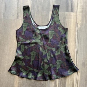 Silk Creations By Jenashe Women’s Silk Tank Top Floral Print Medium - Picture 1 of 5