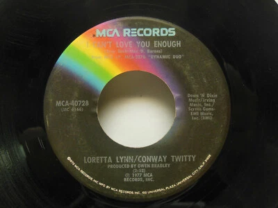 Loretta Lynn Conway Twitty: I Can't Love You Enough / The Bed, 45 RPM, VG (A) - Image 1 of 2