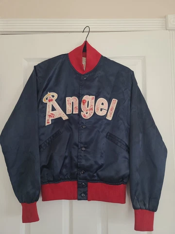 Vintage California Angels Blue Satin Bomber Jacket  1970's by Felco NY Cover