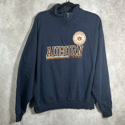 Sudadera Auburn Tigers Para Hombres XL Azul Polar Antigua Marca Universitaria 1/4 Cremallera Pullover Foto 1 de 4
