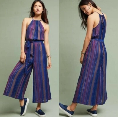  Mono Cleobella TALLA 4P Lois Púrpura Rayas Metálicas Pierna Ancha 8 #C3 Foto 1 de 4