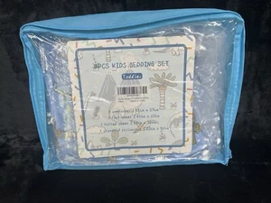 NEW W/TAGS ToddlerBoys 4pc Dinosaur Blue Comforter 1Fitted&Flat Sheet&Pillow SET - Picture 1 of 8