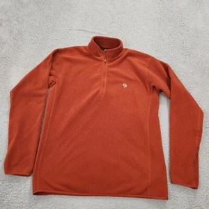 Mountain Hardwear Sweatshirt Mens Large Orange Quarter Zip Fleece Pullover Hike - Picture 1 of 11