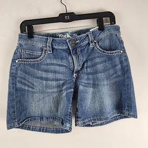 Wrangler Rock 47 Denim Jeans Shorts Womens Tag 29 Avg (Measures 30 X 5 1/2) - Picture 1 of 7
