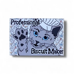 Gray Cat Professional Biscuit Maker Magnet Pet Art Gift Handmade 2x3" - Picture 1 of 19