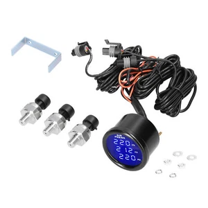 Electronic Triple Air Suspension Pressure Gauge 2"52mm Display 220PSI A7A3 - Picture 1 of 6