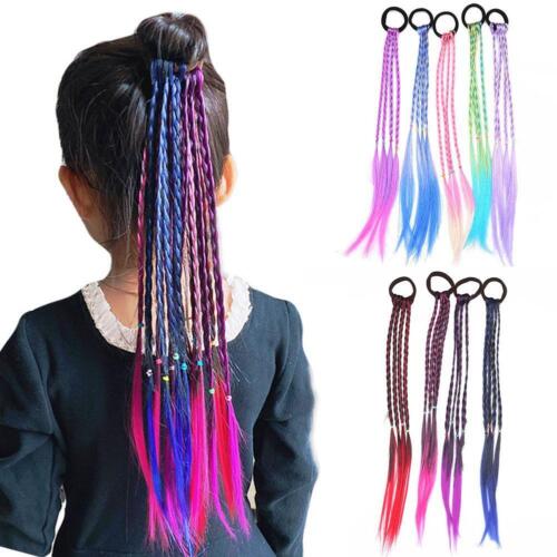 Girls Colorful Wigs Ponytail Hair Ornament Beauty Hair Headwear Braid K✨y U7U4