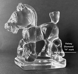 Heisey Animal Crystal Figurine #1540 Sparky Oscar Plug Horse 1941-46 - *RARE* - Picture 1 of 12