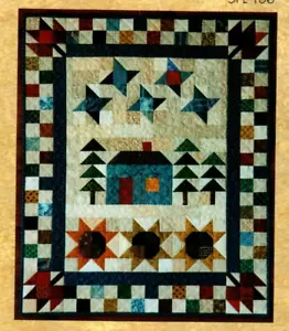 Campionatore amicizia cabina stelle alberi modello primitivo country arte popolare vintage - Foto 1 di 2