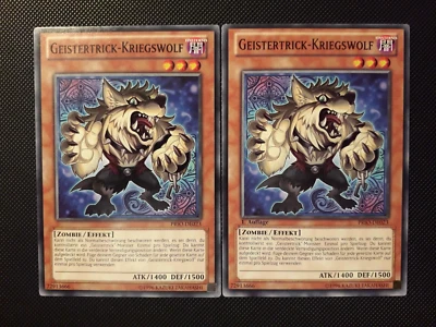 Yu-Gi-Oh! 2x Geistertrick-Kriegswolf, PRIO-DE023, Common, 1./2. Auflage, NM-EX - Bild 1 von 4