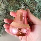 Große rosa Glocke Glas Weihnachtsschmuck UdSSR Ukrainische Neujahr Baum Baufeln