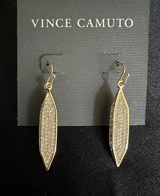 Pendientes colgantes de bala de cristal pavé de oro Vince Camuto Foto 1 de 4