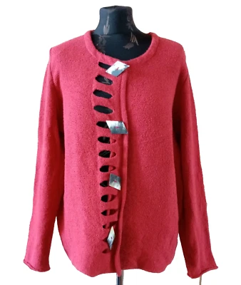 GRIZAS, Strickjacke, Rot,  Gr. S, tolle Knöpfe, Leine/Baumwolle - Bild 1 von 4