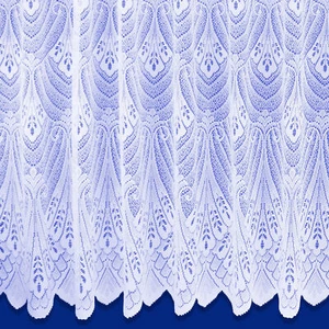 Elegant Roma white cotton look Fan lace net curtain slot top sold by the metre - Picture 1 of 10